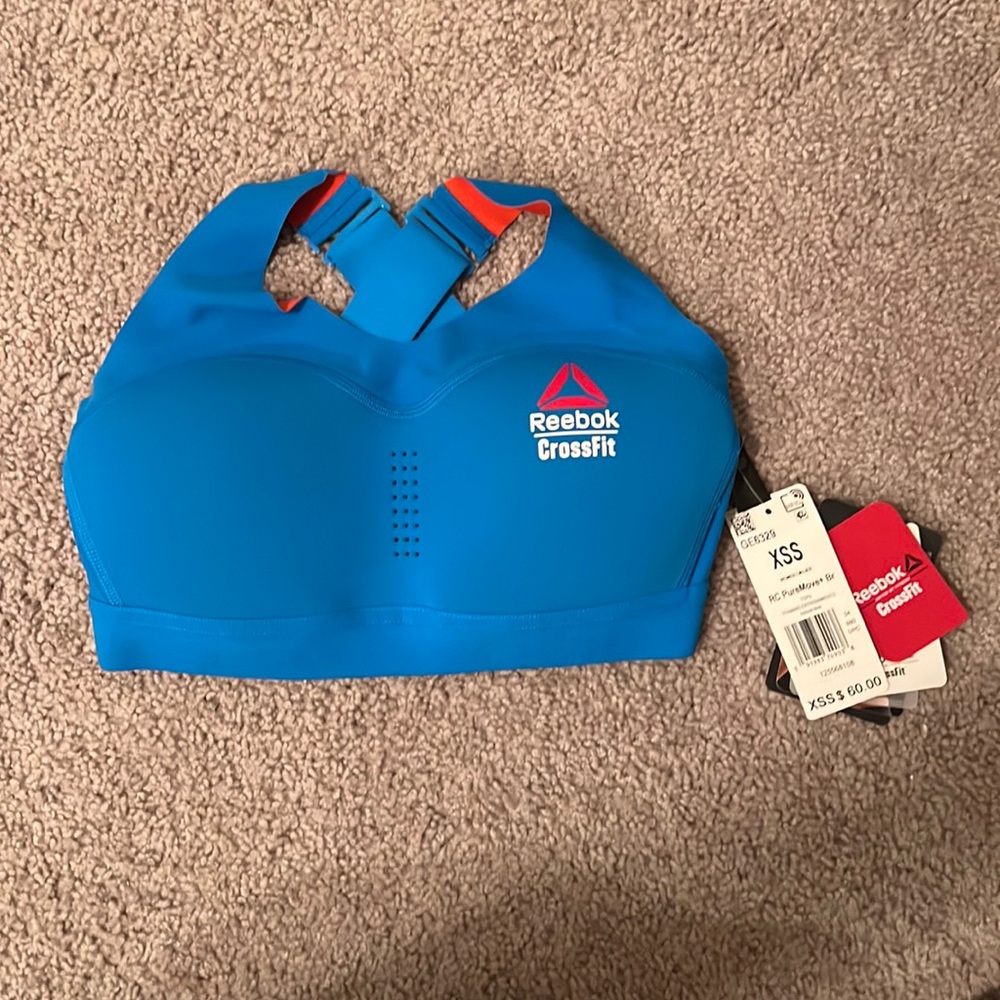 Reebok CrossFit PureMove blue sports bra NWT xs/s